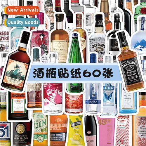 60 Creative Wine Bottle Stickers High-value Beer Wine Cockta