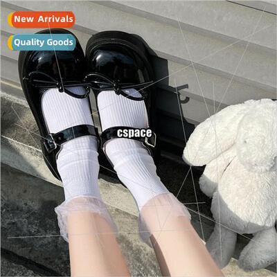 jk white mesh pile socks women short mid-calf splicing lace