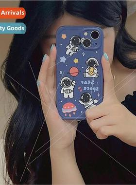 Niche blue background cartoon astronaut 适用 iPhone 12/11 ph
