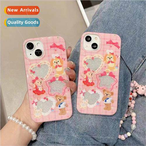 Cartoon Glitter Duffy Bear 适用 iPhone 14ProMax Chain 12/11