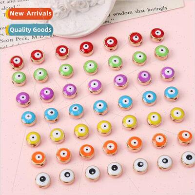 Devils eye resin eye flat round beads handmade diy homemade