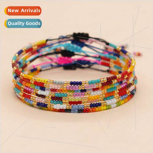 Bohemian colorful thin section rice bead bracelet ins niche