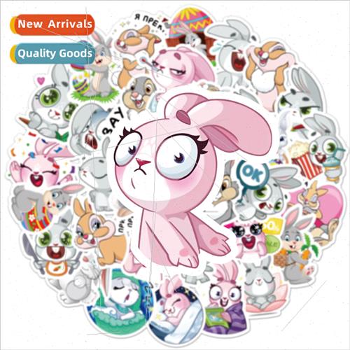 50 Cute Bunny Doodle Stickers Childrens Cell Phone Case Bags