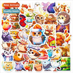 50 Cute Owl Bear Fairytale Cartoon Animal Stickers Childrens