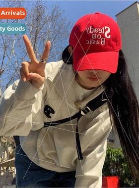 The new letters duck tongue cap female ins Korea show face s