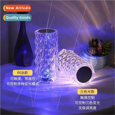 Crystal Table Lamp Bedroom Room Rose Decorative Lamp Sensor