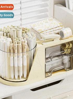 Rotating pen holder desktop organizer drawer type large capa