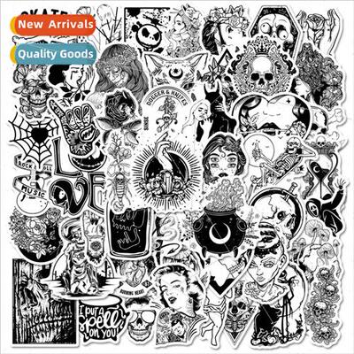 50 gothic horror series stickers black and white punk  gothi