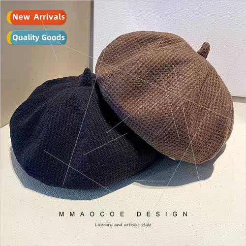 2022 hat female beret spring and fall new pumpkin hat round