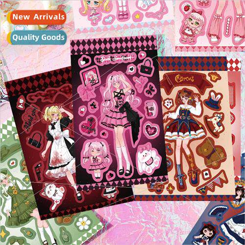 8 mocha girl Guca character stickers DIY handbook small card