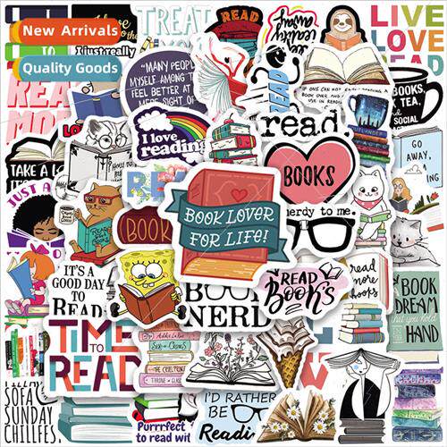50 Reading Doodle Stickers Motorcycle Helmet Refrigerator La