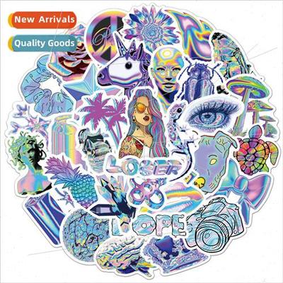 50 new Ins  colorful laser graffiti stickers luggage noteboo