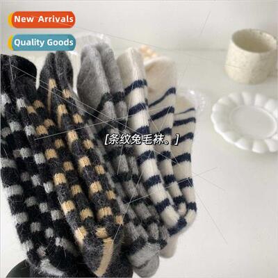 Thickened rabbit wool socks female ins fall and winter Korea