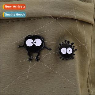 Japanese system dorky cute little cinder block brooch big ey