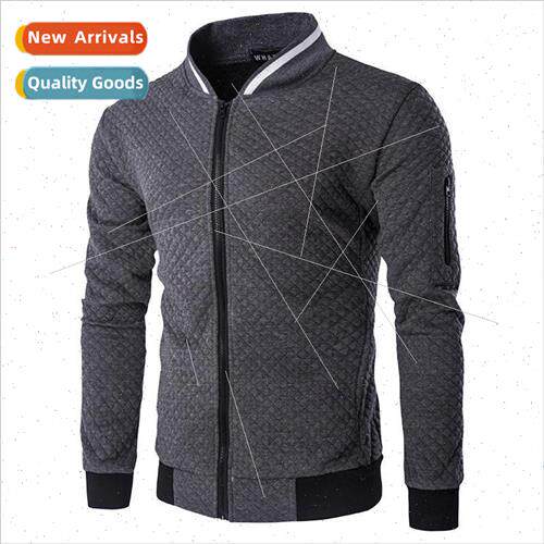 New mens jacket zipper stand-up collar sweater coat menjacke
