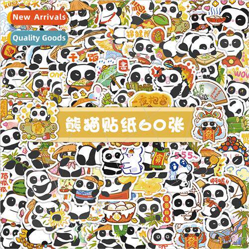 120 cartoon panda stickers cute waterproof tablet phone case