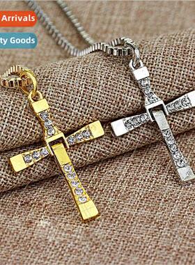 American Jewelry Toreador Cross Necklace Collarbone Chain Fa