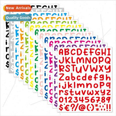 1 inch cartoon letters stickers 12 colors multi-color combin