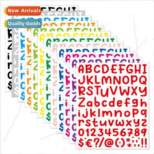1 inch cartoon letters stickers 12 colors multi-color combin