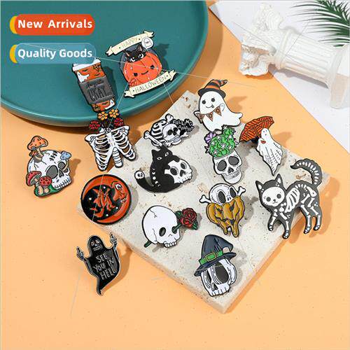 Halloween Brooch Hat Ghost Skull Spooky Pins Bags Clothes Ac