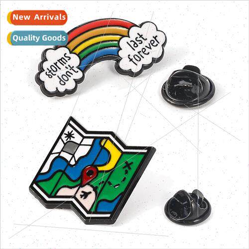 Game  chicken map pin Personalized rainbow pin waist Clothes