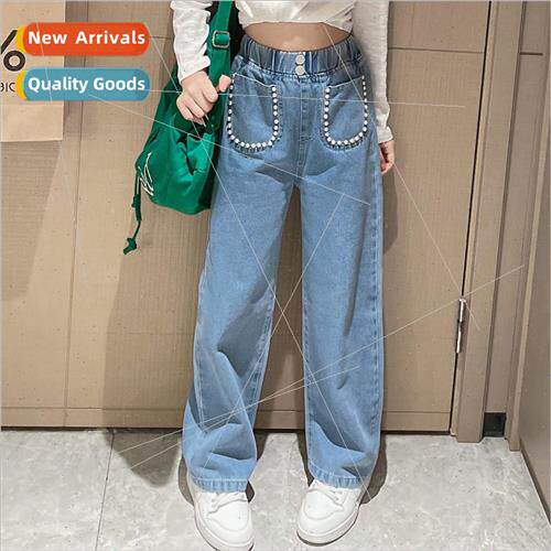 2023 new childrens fashion jeans 适用 girls in the fall sect