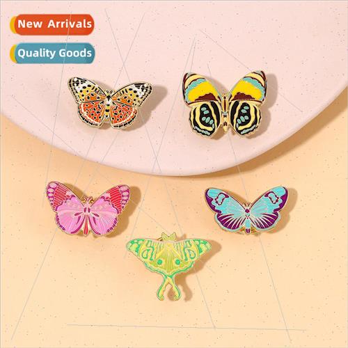 Dazzling color butterfly animal alloy brooch insect moth cre