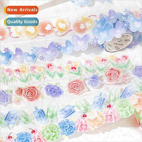 PET tape glazed half-summer fresh salt butterfly flowers sea