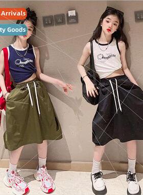 Childrens clothing 2023 new girls sleeveless suit summer  mi
