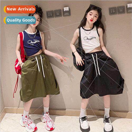 Childrens clothing 2023 new girls sleeveless suit summer  mi