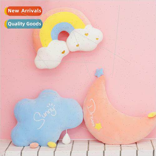 ins rainbow moon pillow birthday gift home cartoon cushion c