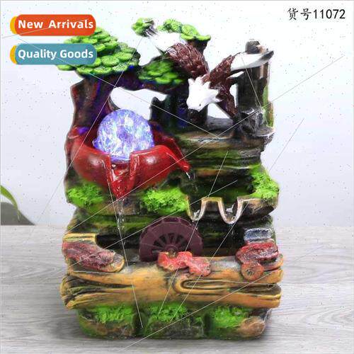 Micro landscape office table feng shui wheel fish tank wigwa