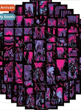 72pcs of dark system tarot card doodle stickers decoration g