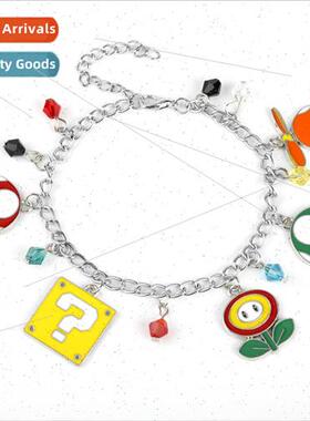 Jewelry Mario Cartoon Cute Mushroom Question Mark Flower Cre