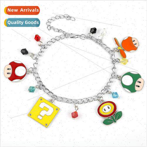 Jewelry Mario Cartoon Cute Mushroom Question Mark Flower Cre