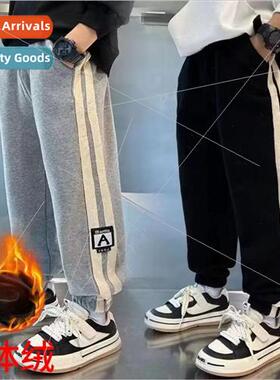 Boys padded pants spring and fall pants 2023 fall and winter