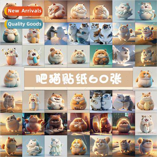 60 pcs of cute kitten stickers cartoon cute cure pet kitty p