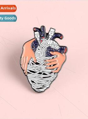 New Products Brooch Data Cable Ring Heart Brooch Refuse to b