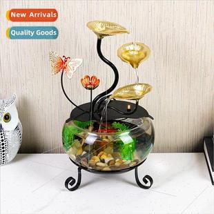 glass aquarium running Home ornaments new water deskto decor