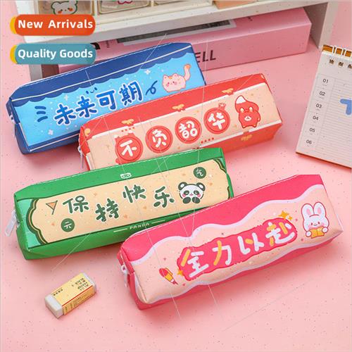 Creative Inspirational Text Pencil Pouch Students Large Capa