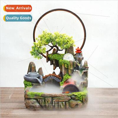 New alpine flowing water LED lights circle fish tank desktop