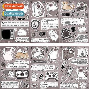 8 siamese cats observation diary coo card stickers DIY handb