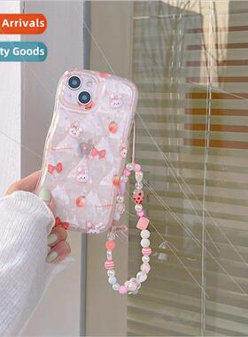 Strawberry Bow Pink Bunny 适用 Apple 14 Case 13 New iPhone 1