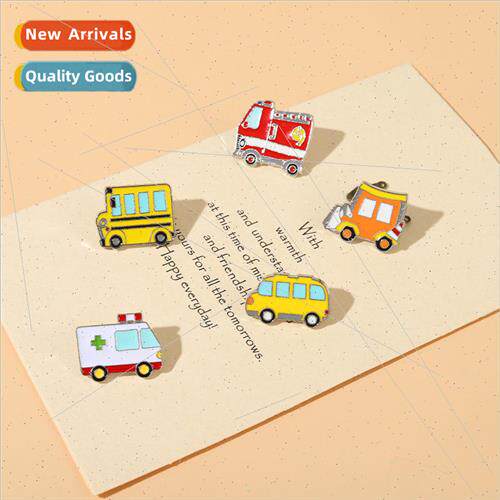 Small Car Colorful Pin Red Car Metal Badge Ambulance Memoria