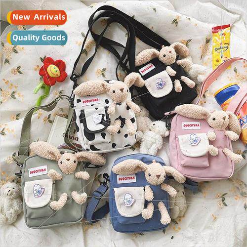 Summer new spring canvas small bag bear shoulder crossbody b