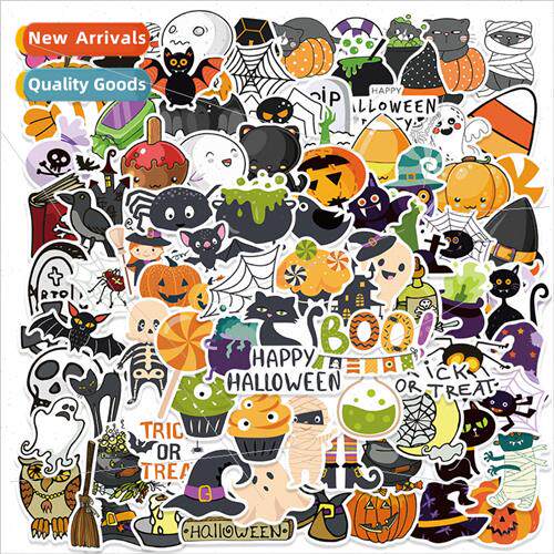 100 new Halloween stickers cartoon pumpkin monster skull lug