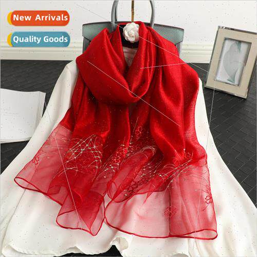Silk scarf womens fashion silk wool thin section of 适用eign