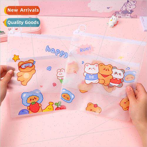 File bag cute cartoon bear office stationery desktop organiz