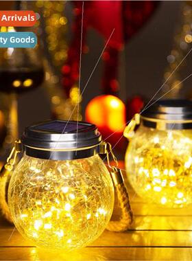 Solar Crackle ghts Outdoor Garden ghts Glass Jar ghts Glowin
