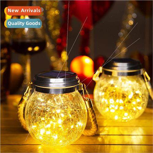 Solar Crackle ghts Outdoor Garden ghts Glass Jar ghts Glowin